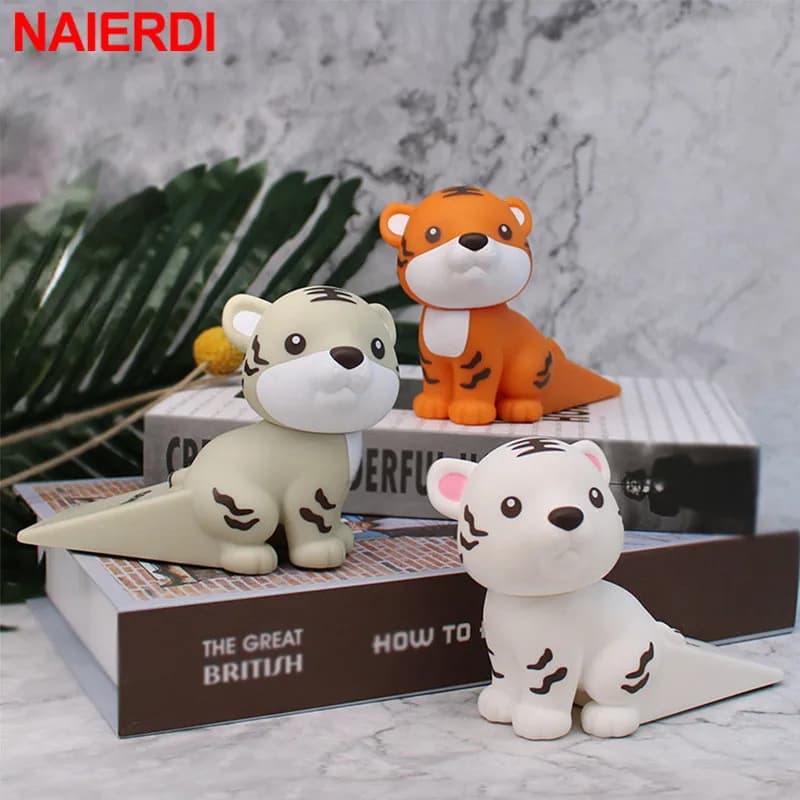 NAIERDI sicurezza creativo cartone animato fermaporta Silicone tigre Home fermaporta cuneo porta Catcher giocattolo per bambini sicurezza Baby Protect