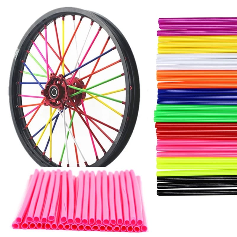 36PCS 17 centimetri Universale Dirt Bike Raggio Coperture Moto Cerchione Raggio Wrap Kit Pelli Copertura Della Protezione Per Motocross Bici da bicicletta