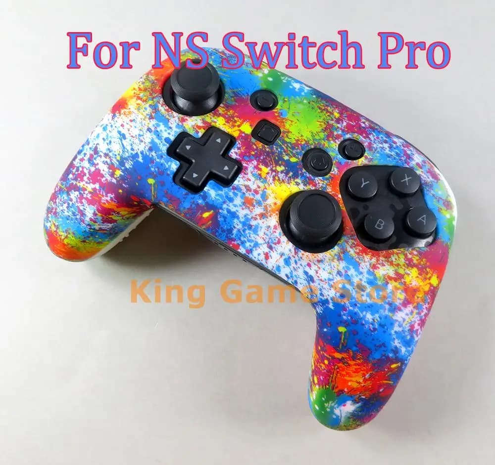 Custodia protettiva in gomma da 1 pezzo per NS Switch Pro Custodia in silicone con stampa a trasferimento d'acqua per console Nintend Switch NS Pro