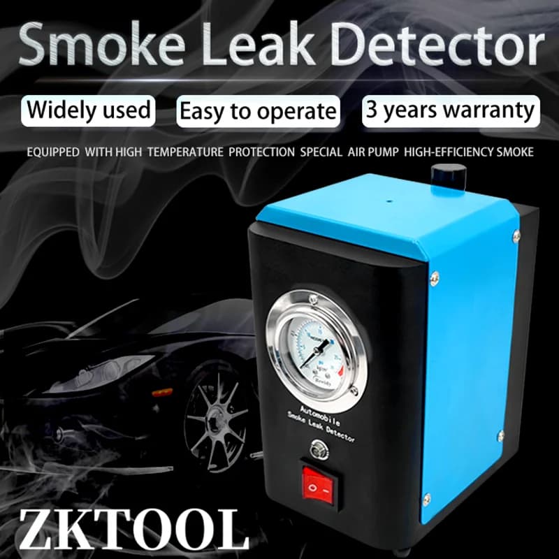 Rilevatore di perdite di fumo per auto, strumento di ispezione del tubo del localizzatore di perdite di Gas EVAP senza pompa per auto 2V, strumento di rilevamento delle perdite di fumo