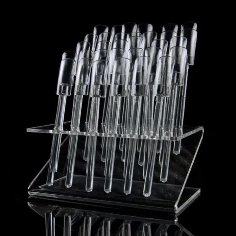 32 punte Pop Sticks Acrilico Nail Art Punte trasparenti Espositore Smalto per unghie Pratica Strumento di allenamento Campioni di colori