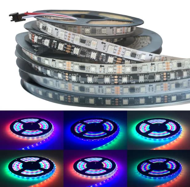 DC12V 5M WS2811 LED pixel strip light Rgb Full color 5050 Led strip nastro flessibile indirizzabile Nastro LED digitale 1 Ic Control 3