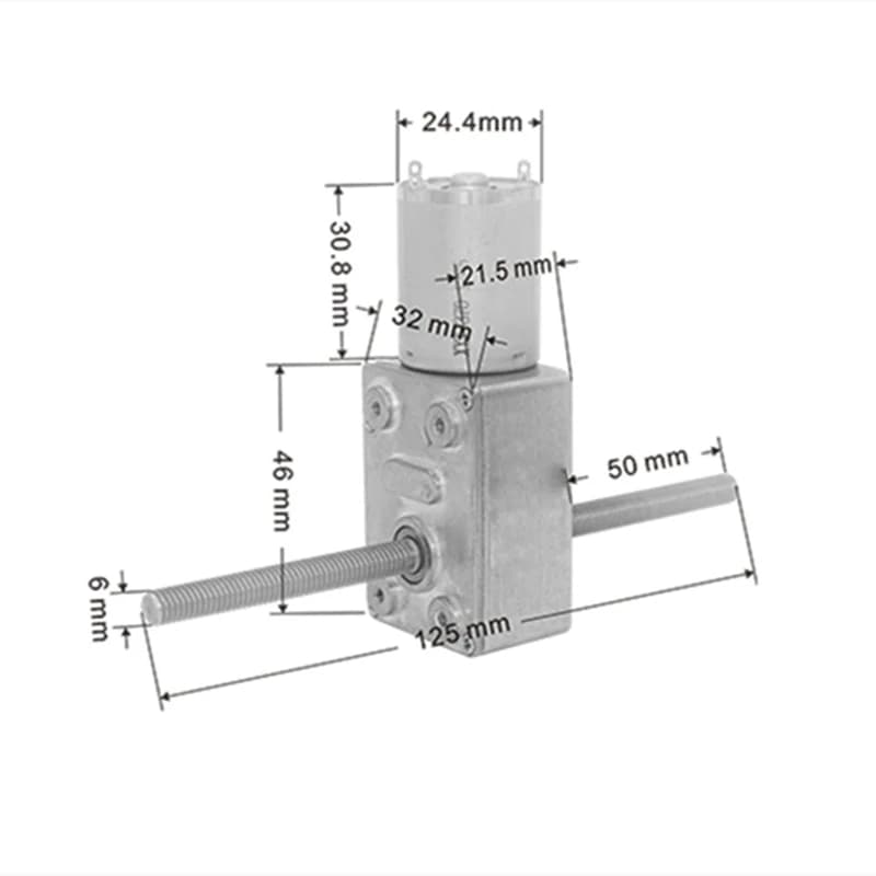 JGY 370 Motore DC 6V 12V 24V Ingranaggio Doppio Albero M6 Lunghezza 50mm Elettrico 12 V Volt PWM Mini Motori Invertiti