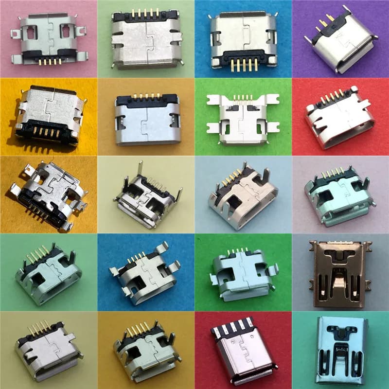 20 modelli connettori femmina Micro USB 5 pin per la ricarica del telefono cellulare presa SMT connettore jack dati porta scheda PCB trasporto di goccia