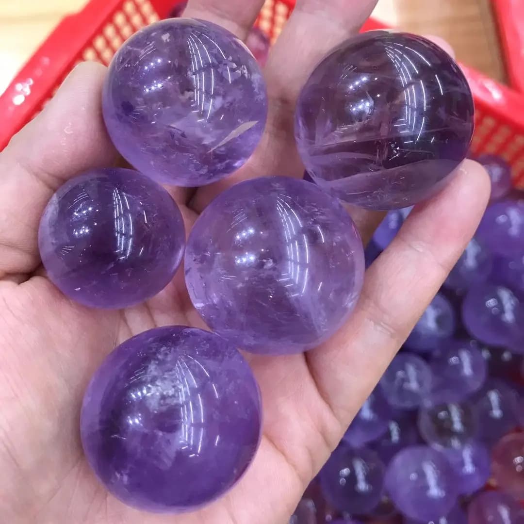3CM Ametista Cristallo Pietra Preziosa Naturale Sfera Indie Gioielli Reiki Chakra Feng Shui Sfera Yoga Decor Sette Stelle Array Accessori