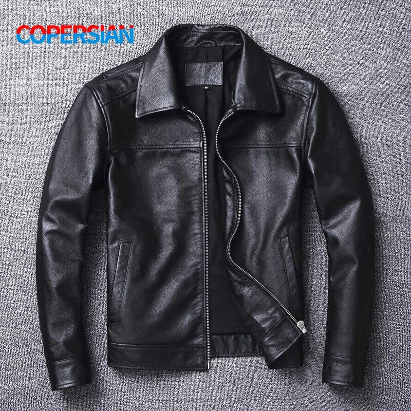2023 giacca in pelle da uomo giacca in vera pelle di vacchetta da uomo naturale primavera e autunno abbigliamento Casual da uomo nero taglia asiatica S-6XL