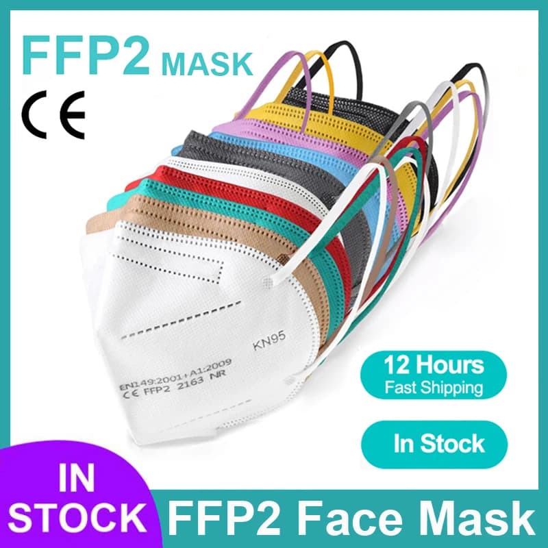5 Layer FFP2 Masks CE Approval KN95 Melting Blown Mask Multi-Color Adults Black Pink Blue Bag Pack ffp2 NR Fast Delivery EU