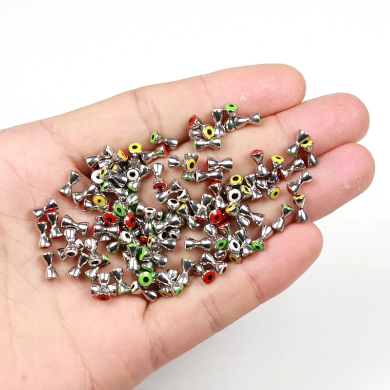 50pcs Fly Tying Pazzo Charlie Filanti Ottone Manubri Occhi 3.2 millimetri 4 millimetri 4.8 millimetri di Pesca A Mosca Materiale