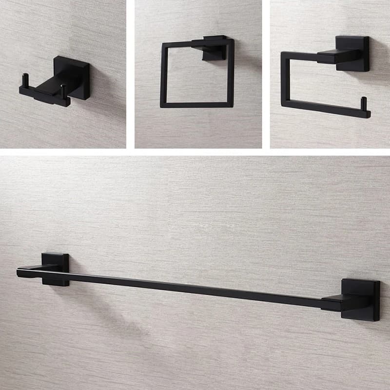 MTTUZK 304 stainless steel hardware set matt black, bathrobe hook, towel holder bathroom accessories