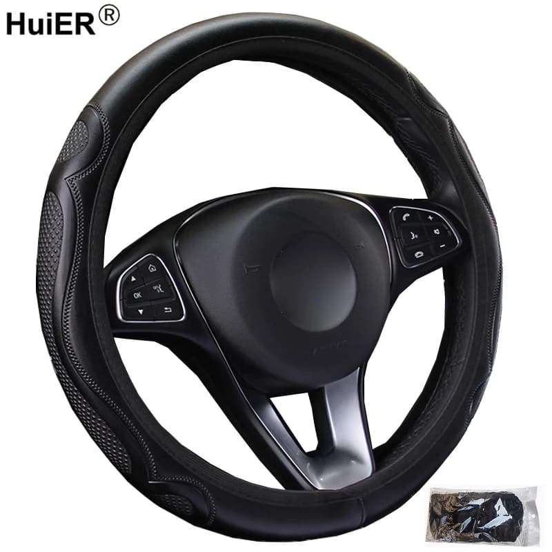 Copertura del Volante dell'automobile Fonda Volante Treccia sul Volante Volan Confortevole Durevole Per 37 38 CENTIMETRI Auto No anello interno