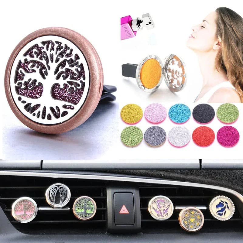 New Matte aromaterapia gioielli auto diffusore di profumo collana diffusore di olio essenziale Aroma aperto Clip per auto profumo medaglioni pendenti