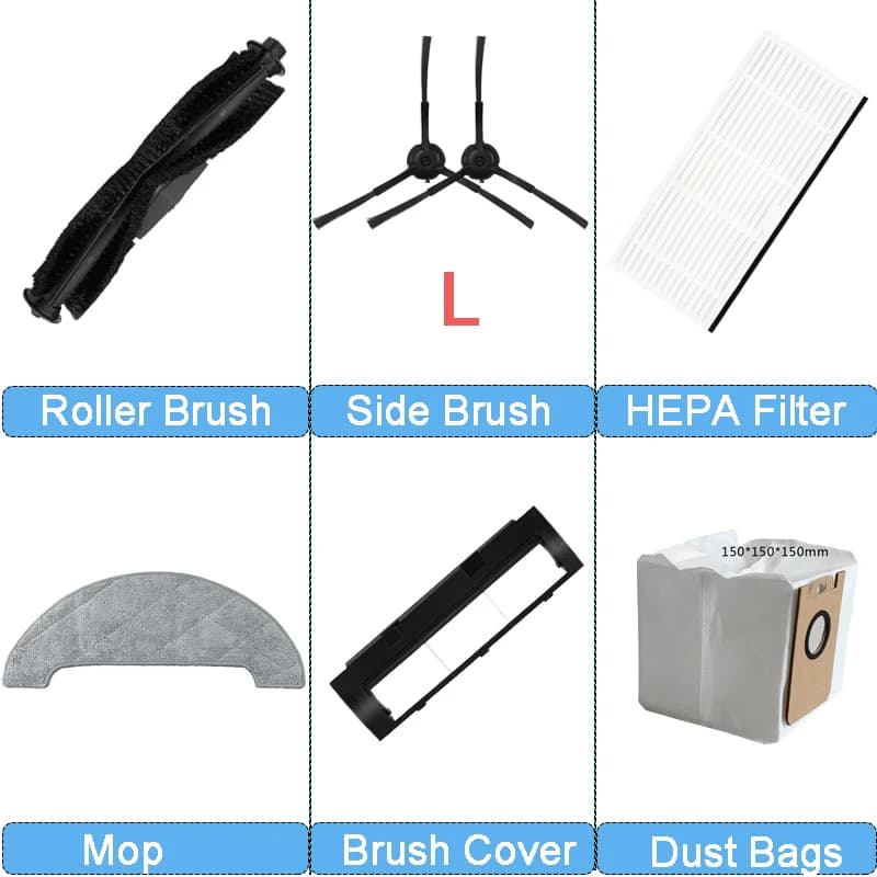 Roller Brush Cover Side Brush HEPA Mops Dust Bags Robot Vacuum For Viomi S9 /VXVC11 Vacuum Cleaner Accessories replacement