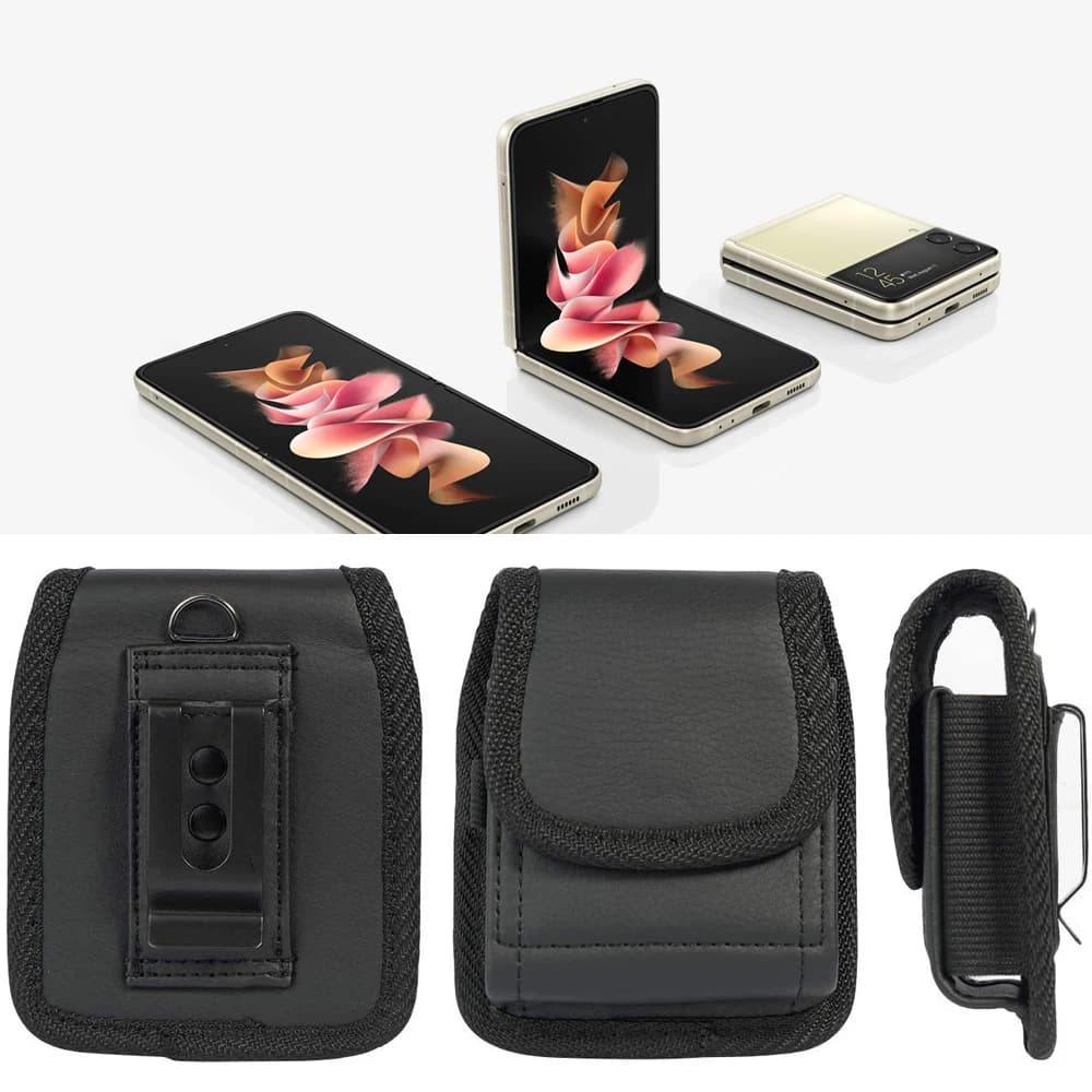 Custodia per telefono da uomo per Samsung Z Flip 3 5G Custodia per fondina con clip da cintura in tessuto Oxford per Galaxy Z Flip3 5G SM-F711B Marsupio