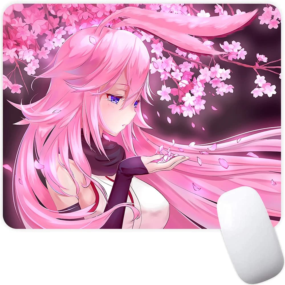 Tappetino per mouse da gioco piccolo Tappetino per mouse per computer Tappetino per mouse per giocatori Anime Fiore rosa Capelli Ragazza Yae Sakura Mausepad Tappetino per tastiera Tappetino per scrivania