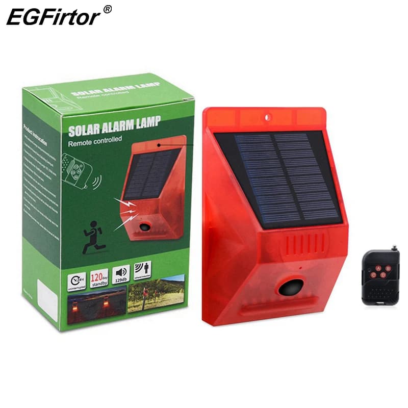 Lampada di allarme solare telecomando allarme di sicurezza sensore di movimento allarme sirena PIR rilevatore di sensore di movimento per cortile domestico all'aperto