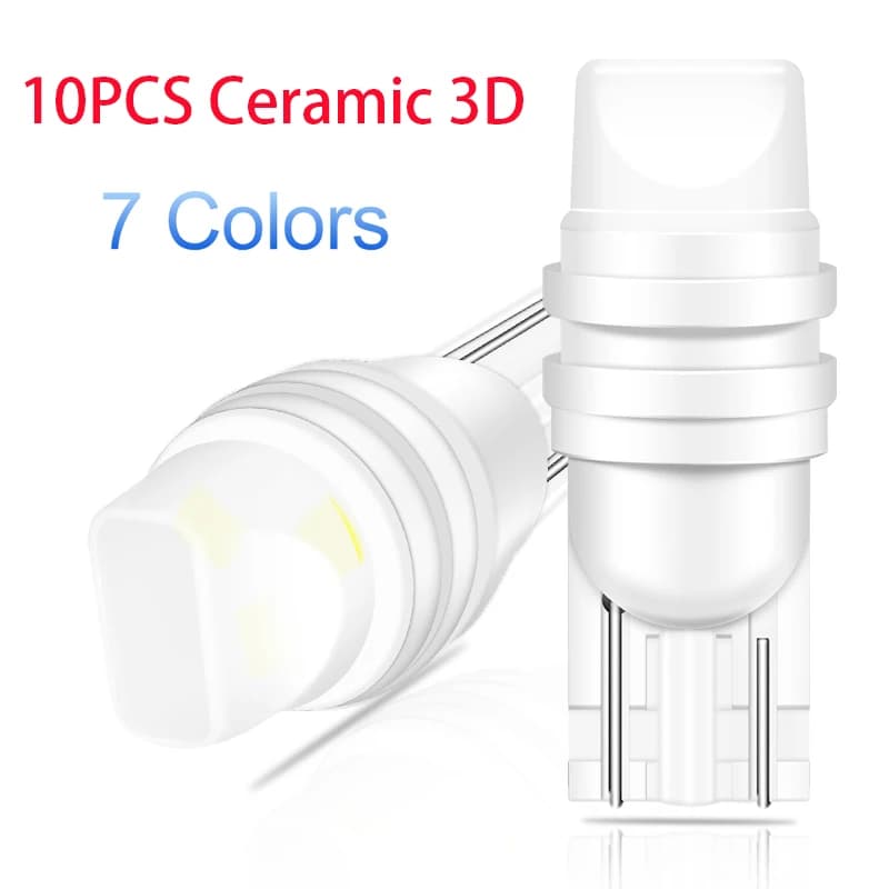 10x T10 Led W5W Led Ceramica 3D Canbus Lampadina Luce interna per auto WY5W 194 168 Lettura Cupola Luce Strumento Piastra Turno Lampada laterale