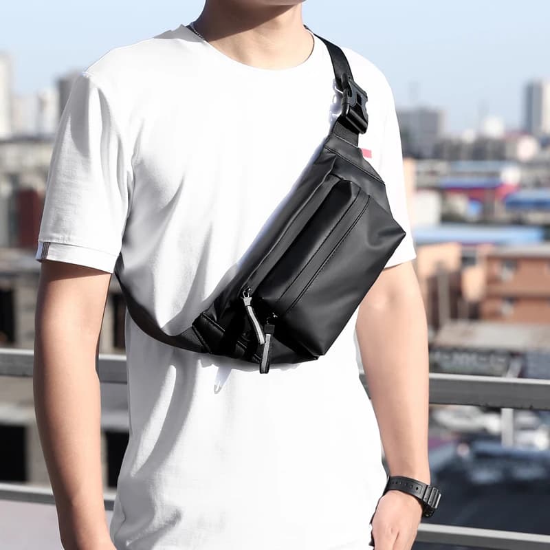 Men's Sports Waist Bag, Casual Shoulder Bag, Running Waist and Cycling, Men's Bearing