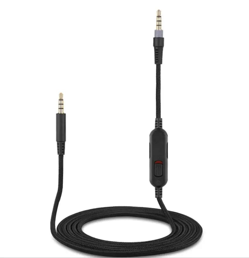 HyperX Cloud Alpha Gaming Headphone Cable Audio Aux Replacement Cable With Online Mute Volume Control (No Online Microphone)