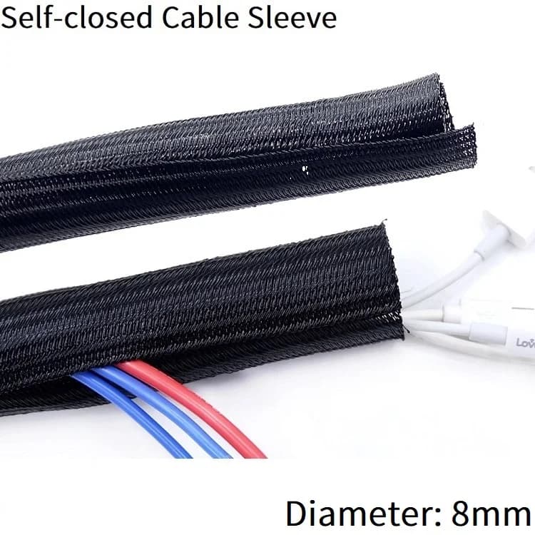 8mm manicotto per cavo PET espandibile intrecciato auto-chiusura gestione dei cavi telaio isolato Split cablaggio guaina protezione dell'involucro del filo