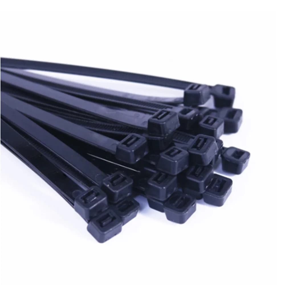 250 pz/500 Pz/borsa 150,200,250,300,350,400,450,500mm Lunghezza 5mm Larghezza Autobloccante NERO Filo di Nylon Fascette
