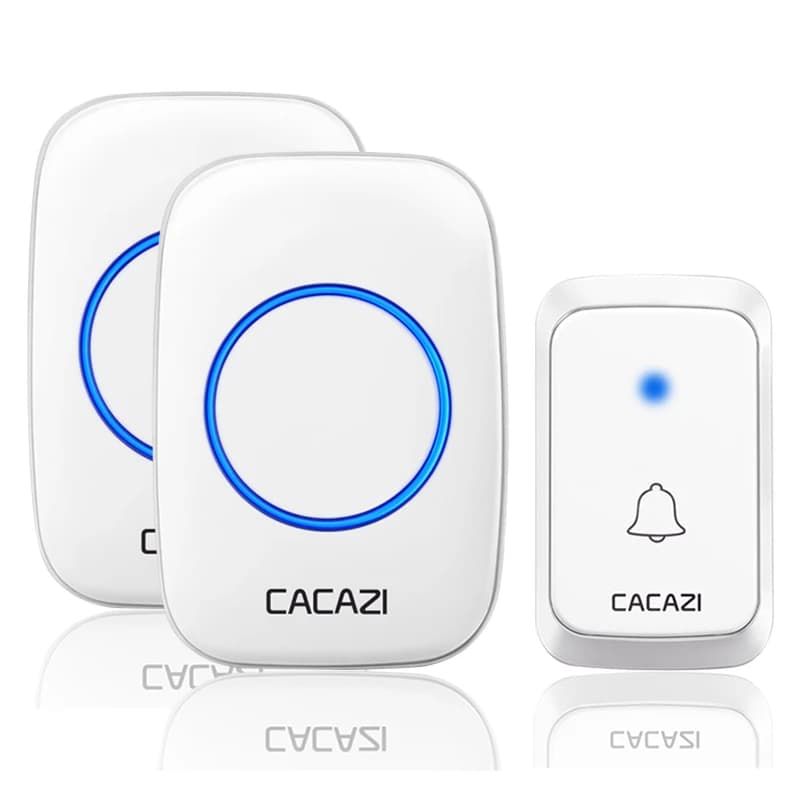 CACAZ Smart Home Outdoor waterproof wireless doorbell 4 volume levels 80DB 60 bells Home call ring Spina US EU UK AU