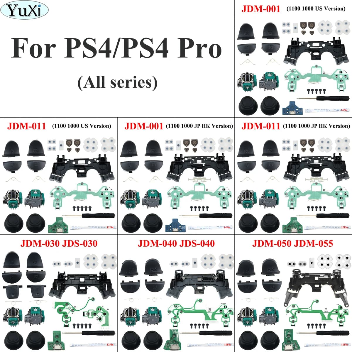 Per PS4 Pro JDM JDS 055 050 040 030 001 011 Controller L1 R1 L2 R2 pulsante di attivazione cavo flessibile per scheda di ricarica in gomma conduttiva