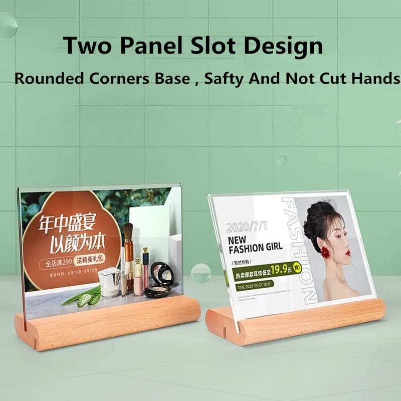 5 Pieces A6 100x150mm T / L Use Acrylic Sign Holder Display Stand Restaurant Menu Paper Holder Price Picture Photo Ad Frame