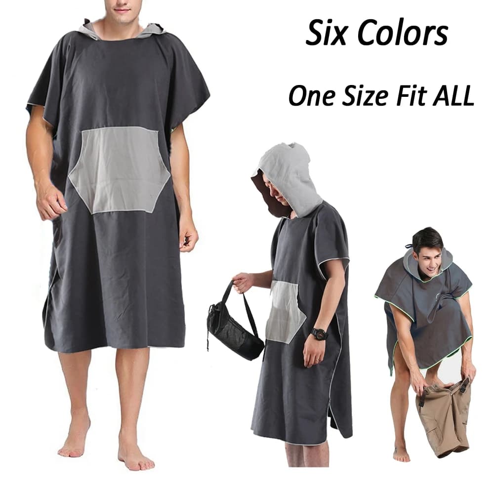 Beach Mute in Microfiber Surf Changing Pad Towel Bathrobe Poncho with Hood with Pocket and One Size Case All Dropshipping