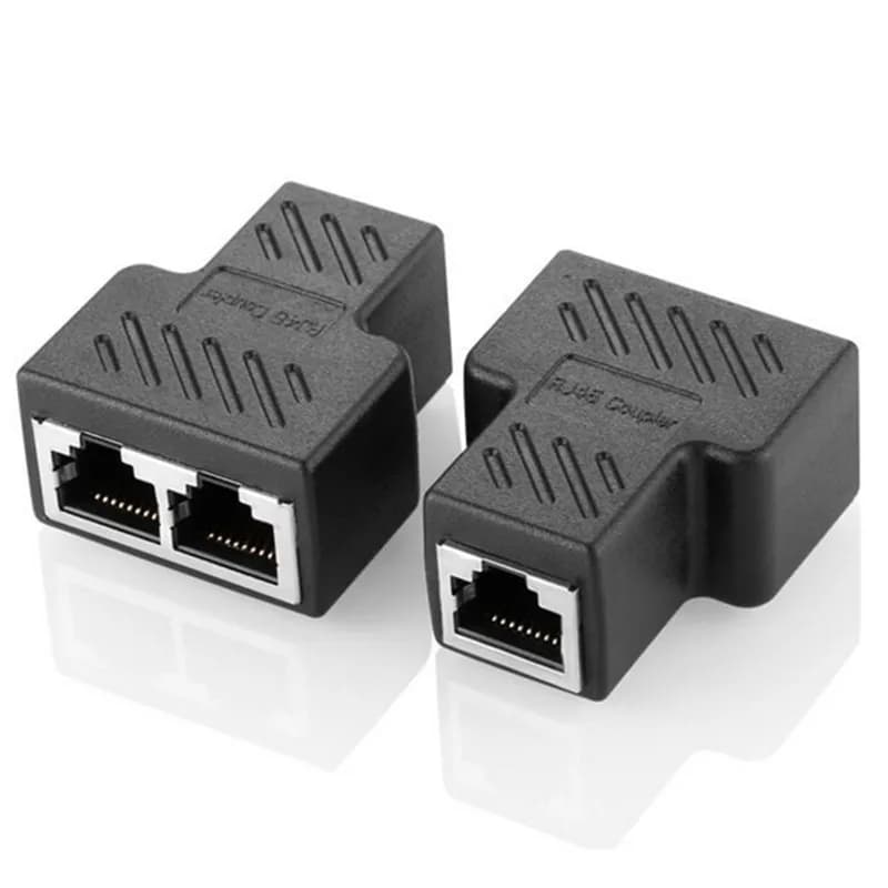 1 a 2 Modi LAN Ethernet Cavo di Rete RJ45 Femminile del Divisore Dell'adattatore Del Connettore Per Il Computer Portatile Docking Station