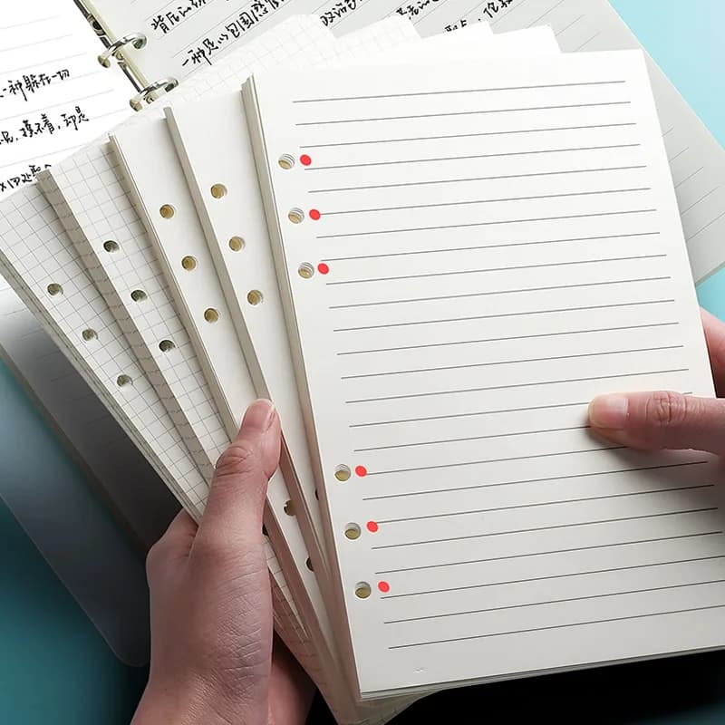 Ricambio Fogli Sciolti A5 A6 per Quaderno, Agenda, Planner, Diario, Pagine Interne, Pianificazione Settimanale e Mensile, Lista delle Cose da Fare, Linea, Punto, Griglia