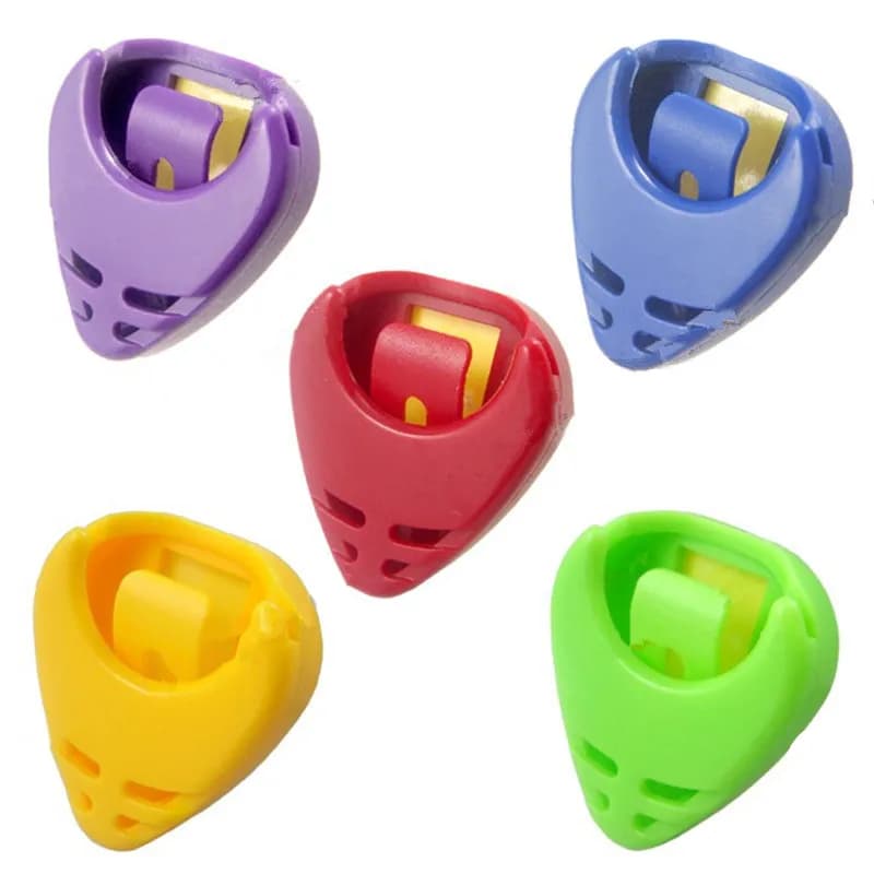 20 Pezzi/Lotto Porta Plettri a Forma di Cuore in Plastica Colorata, Custodia/Clip Autoadesiva per Plettri da Chitarra