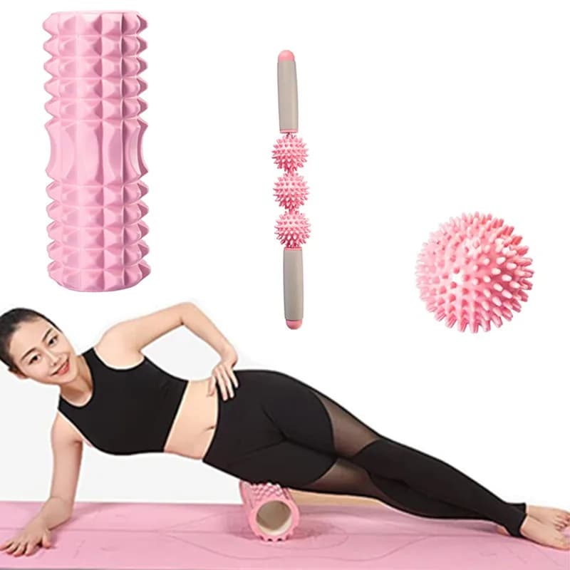 Fitness Pilates Foam Roller Blocks Suit Yoga Column Massage Relax Ball Yoga Stick for Back Life Arm Leg Massage Foot Trainer