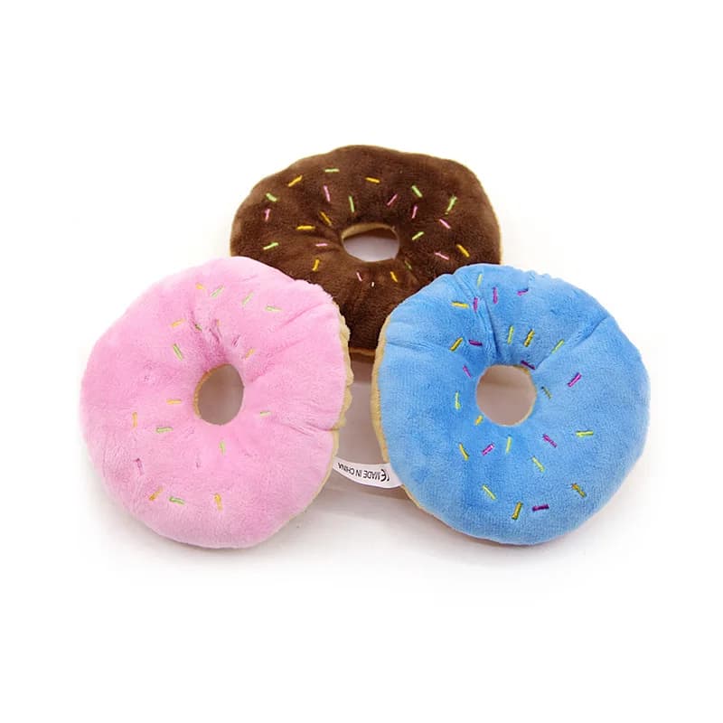 New Interesting and Cute Plush Donut Bread Toy Plush Toy Cream Donut Pet Sounding Dog Toy Pet accessories