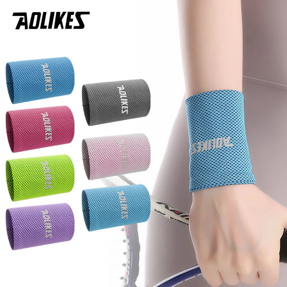AOLIKES Sport Wristband Support Ice Feeling Wristband Men And Women Wristband Weightlifting Volleyball Cycling Sports Safety