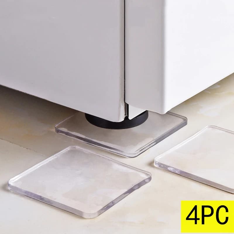 Tappetino antiscivolo anti-vibrazione trasparente da 4 pezzi di grandi dimensioni Tappetino in silicone Cuscino multifunzionale per sedia da frigorifero Cuscino antiurto