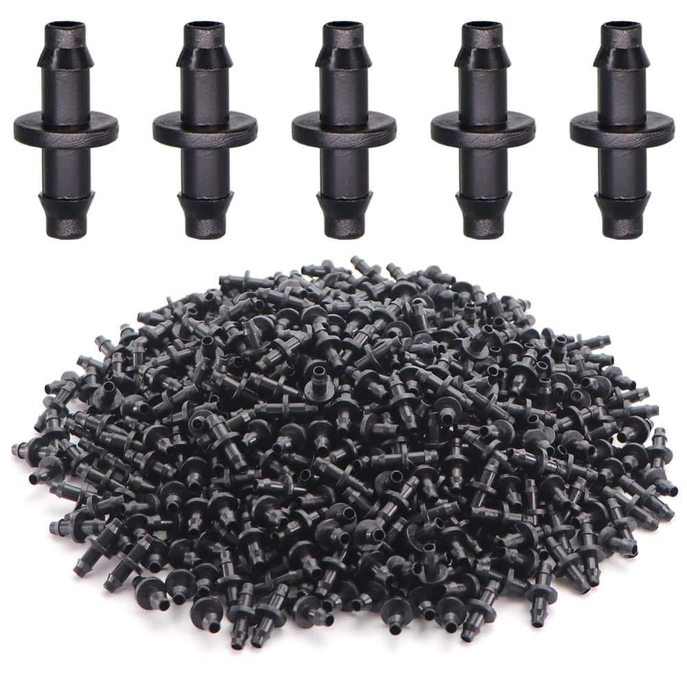 Tubo da 1/4 "Doppio Barb Micro Flusso di Irrigazione a Goccia Connettore Spinato Dritto 4/7mm Tubo di Giunto Irrigazione del Giardino Gocciolatore Raccordo
