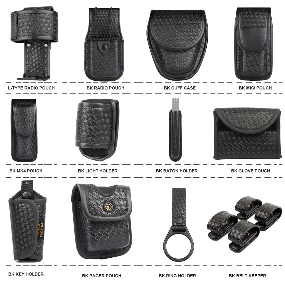 Kit cintura per servizio polizia Accessori Custodia per cintura multiuso per protezione - Custodia per manette, custodia per radio, custodia per guanti, supporto per luce, supporto per cercapersone