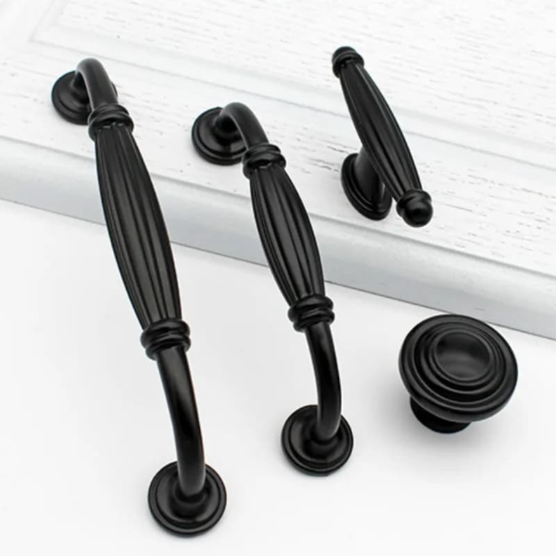 96/128/160/192mm Nero Maniglie per cassetti Maniglie per armadi da cucina Manopole e maniglie per porte Manopola per cassetti Manopola per mobili Manopola per cassetti in metallo