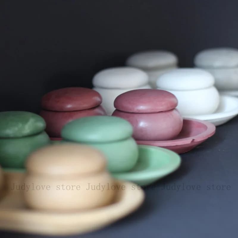 Lidded Candle Cup Silicone Mold Concrete Storage Box DIY Kit for Spice Jars & Ring Dishes, Reusable Pallet Artist Palette Mold