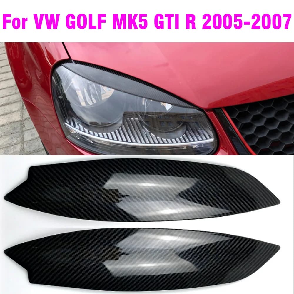 Fari neri lucidi Luce modificata Sopracciglio Luce anteriore Eeyebrow Trim Strip per VW Golf 5 GTI 2005 2006 2007