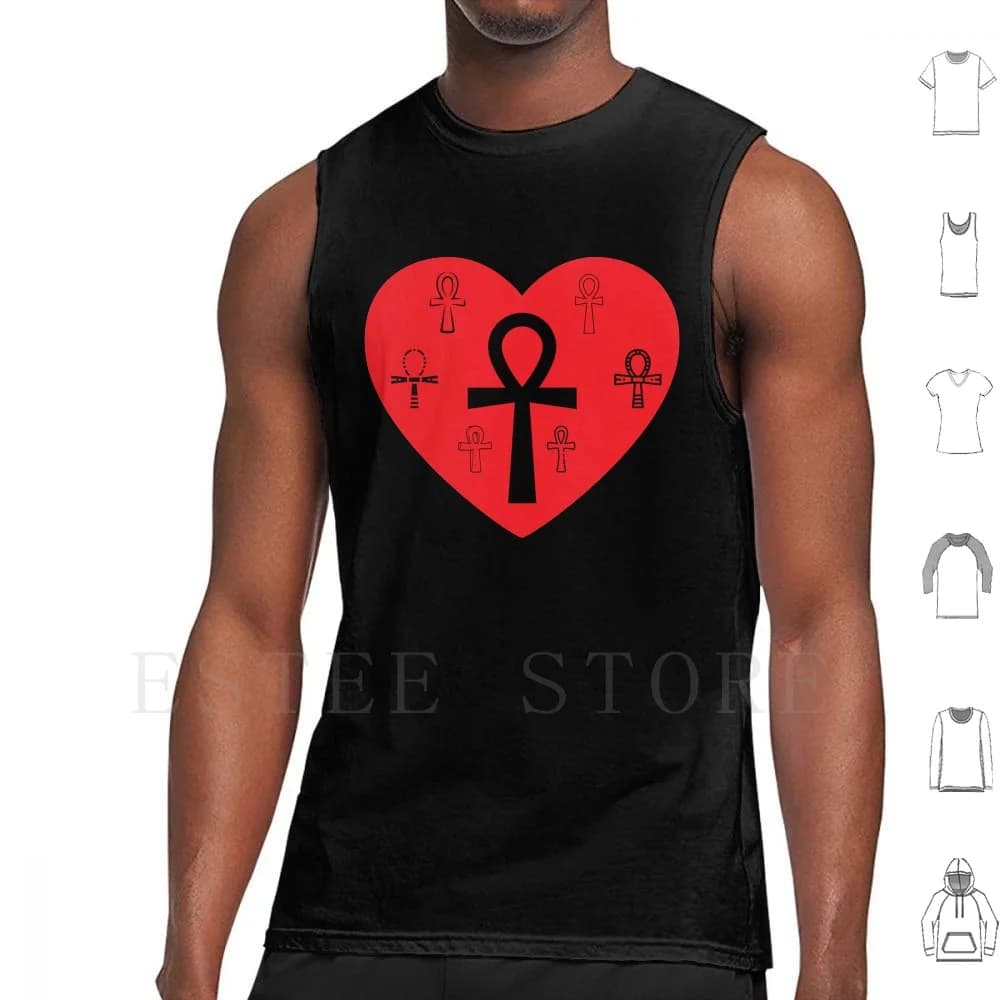 All The Ankhs By Lovezen Tank Tops Vest Cotton All The Ankhs Lovezen Ankh Love Heart Red Heart Valentine Love Life Postive