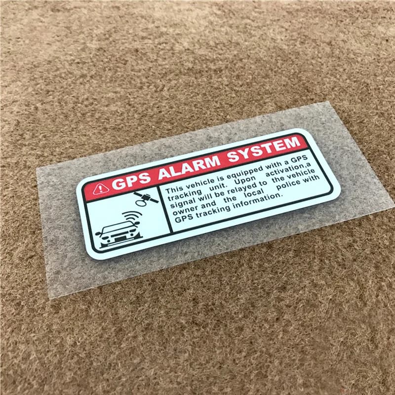 2 pz/set decalcomanie per auto lettere di avvertimento allarme GPS adesivi per moto di sicurezza decalcomanie antifurto adesivo di tipo riflettente impermeabile