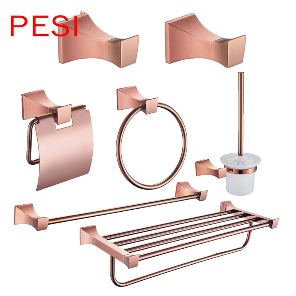 Hardware per il bagno Gancio per accappatoio in oro rosa Portasciugamani Bar Rack Bar Mensola Porta carta velina Portaspazzolino Accessori per il bagno.