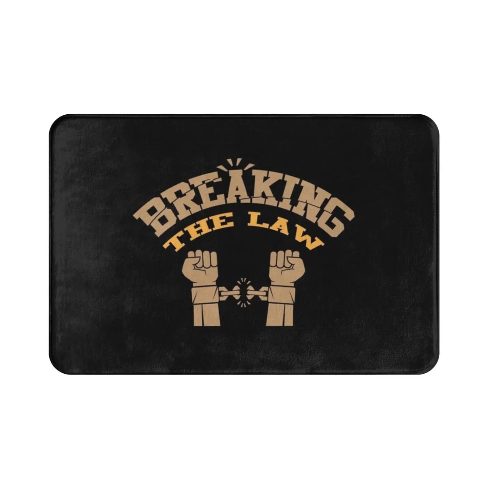 Breaking The Law Tappeto Tappetino Tappeto Cuscino Morbido Law Manette per mano Capanna Breaking Polsini Polizia Ladro Ladro Gangsta Hiphop