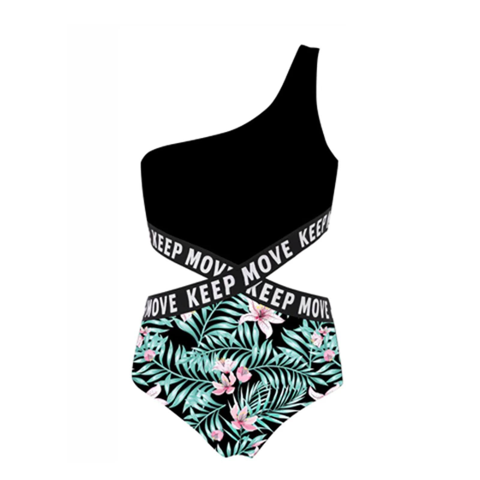 Adolescente ragazza costume intero una spalla stampa bambino costumi da bagno Monokini fasciatura bambini costumi da bagno bambini piscina Beachwear