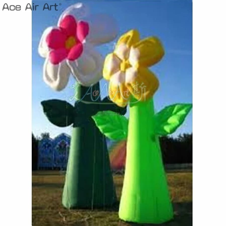 Inflatable Sunflowers Daisy for Display, Outdoor Decoration, Artificial Green, Elegant, Giant, Made by Ace Air Art, 2.5m H