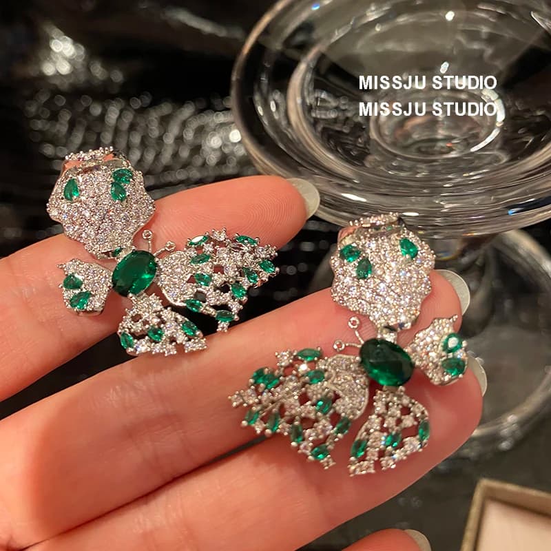 Orecchini a bottone in argento sterling S925 per le donne Popolare sposa farfalla ciondola accessori temperamento gioielleria raffinata trasporto di goccia