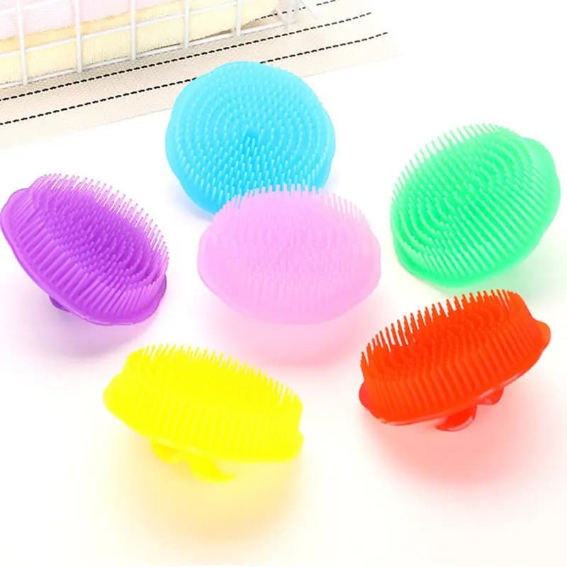 1 pz Pet Dog Shampoo Brush Cat Massage Comb Grooming Scrubber Brush per il bagno di capelli corti spazzole in gomma siliconica morbida