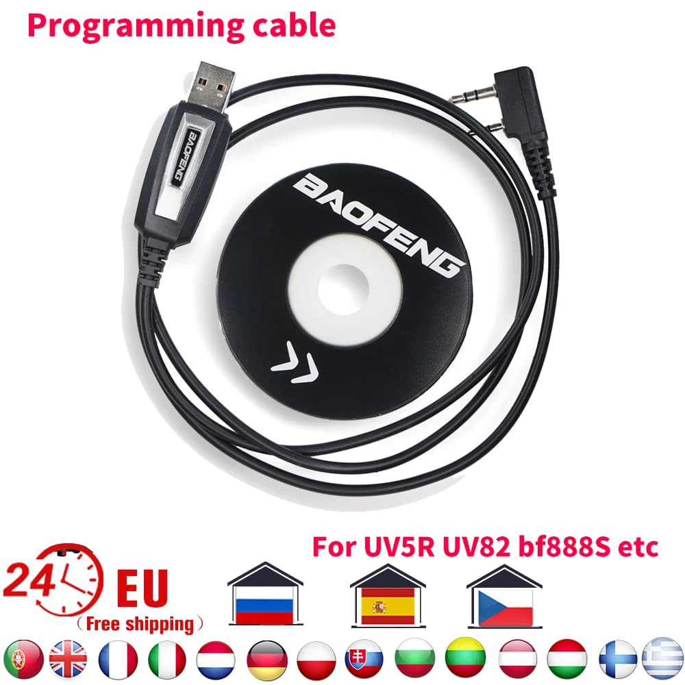 Baofeng Originale Walkie Talkie Cavo di Programmazione USB Con Driver CD per Baofeng UV5R Pro UV82 BF888S UV 5R Ham Radio Accessori