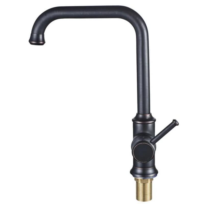 Vidric Rubinetto da cucina da piano in ottone nero Miscelatore acqua calda e fredda Gru monoforo Miscelatore in bronzo antico cromato ML903